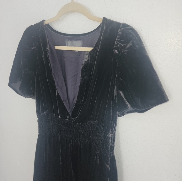 The Somerset Maxi Dress Velvet Edition Anthropologie Black Size Medium - Picture 9 of 11